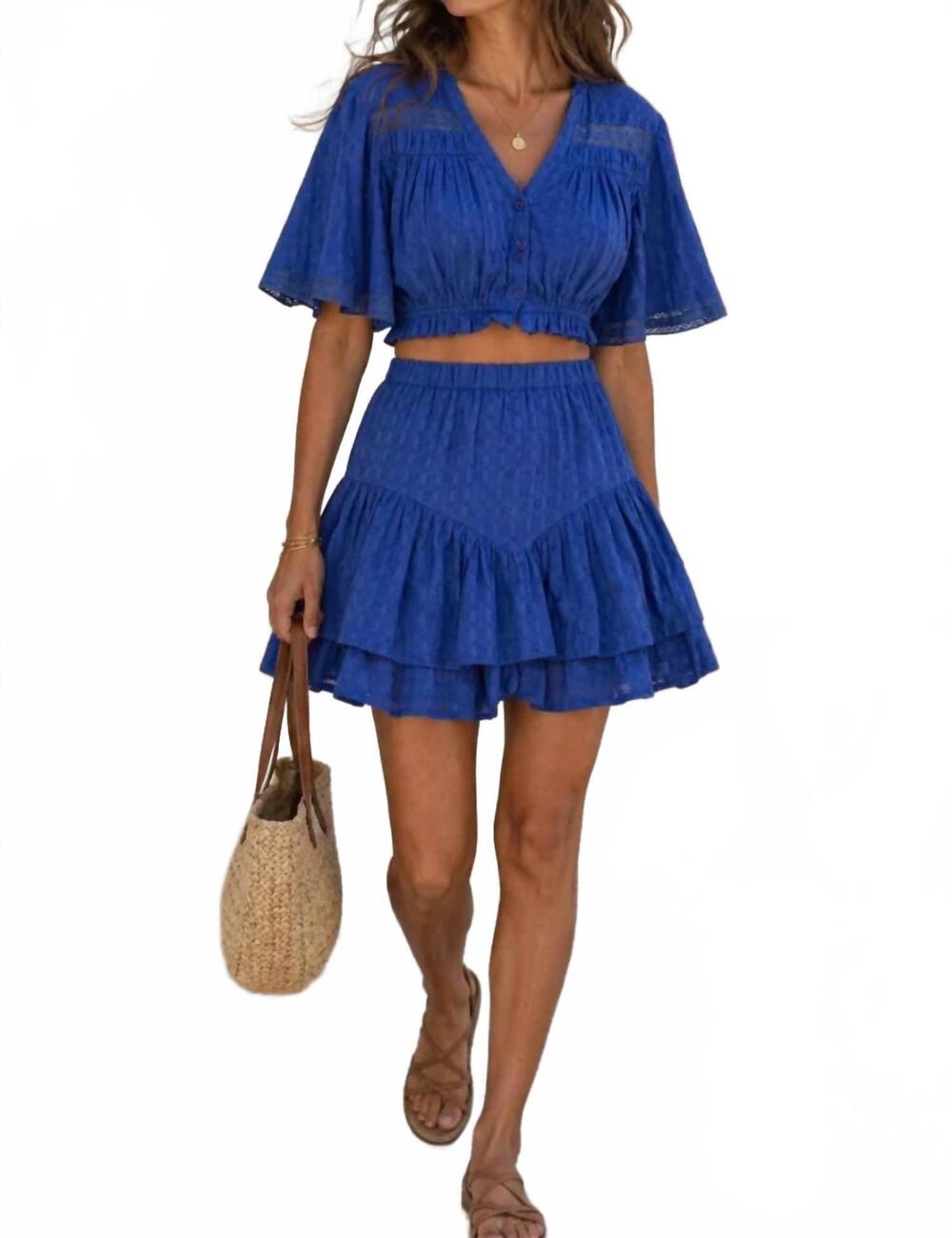 NEW BILA77 women's san gabriel top in cobalt blue